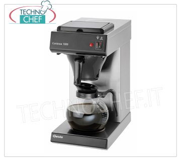 Technochef - COFFEE MACHINE AMERICAN 16 liter / hour filter, mod. COMA1000 American coffee machine with 1 CARAFE and 2 Hot Plates, hourly production lt.16, V.230 / 1, Kw.2.00, dim.mm.215x385x460h