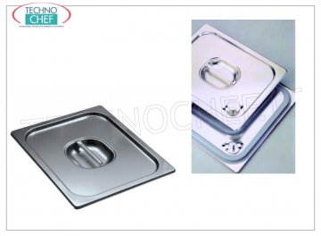 Lids for Gastro-norm containers, 18/10 stainless steel Sealed lid with handle, 18/10 stainless steel, for GN 1/1 container