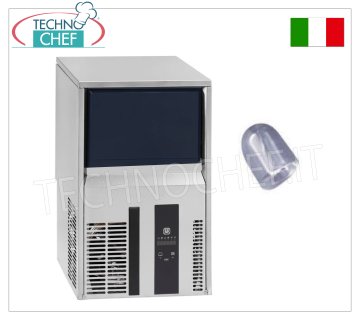 FULL CUBES ICE MAKER, yield 25 Kg/24 h, 6 Kg storage