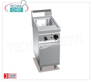 TECHNOCHEF - ELECTRIC PASTA COOKER on MOBILE, 1 tank of lt.30, Mod. CPE40 ELECTRIC PASTA COOKER on MOBILE, BERTOS, MACROS 700 Line, PASTA ITALY Series, 1 stainless steel tank of lt.30, V.400 / 3 + N, Kw.8.00, Weight 49 Kg, dim.mm.400x700x900h