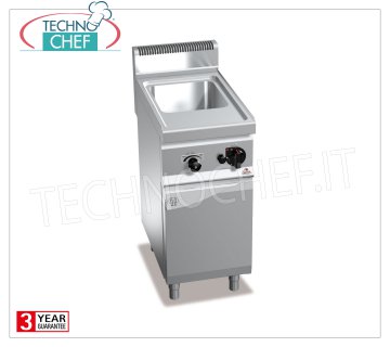TECHNOCHEF - GAS PASTA COOKER on MOBILE, 1 tank of lt.30, Mod. CPG40E GAS PASTA COOKER on MOBILE, BERTOS, MACROS 700 Line, PASTA ITALY Series, 1 stainless steel tank of 30 lt, heat output Kw 10.00, Weight 49 Kg, dim.mm.400x700x900h