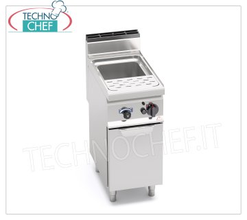 TECHNOCHEF - GAS CUOCIPASTA su MOBILE, 1 basca da lt.30, Mod.CPG40E GAS PASTA COOKER on MOBILE, BERTOS, MACROS 700 line, PASTA ITALY series, 1 stainless steel well of 30 litres, thermal power Kw.10,00, Weight 49 Kg, dim.mm.400x700x900h