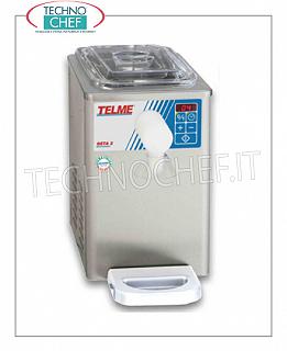TECHNOCHEF - Professional table whipping machine, Reserve capacity 2 lt, Mod.BETA2 Table-top MONTAPAN, RESERVE CAPACITY 2 lt with REMOVABLE TANK, with ELECTRONIC CONTROLS, HOURLY PRODUCTION: 100 lt, V. 230/1, Kw 0,3, Weight 28 Kg, dimensions 250x410x400h