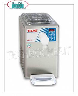 TECHNOCHEF - Professional table whipping machine, 5 lt reserve capacity, BETA5 model Table-top MONTAPAN, RESERVE CAPACITY 5 lt with REMOVABLE TANK, with ELECTRONIC CONTROLS, HOURLY PRODUCTION: 100 lt, V. 230/1, Kw 0.4, Weight 30 Kg, dimensions 250x450x400h mm