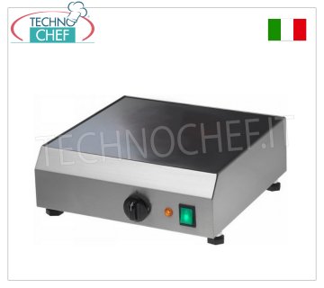 TECHNOCHEF - Professional Electric Crepe Maker with Glass Ceramic Plate, 1.8 Kw, Mod.CRE40V Electric crepe maker with smooth glass-ceramic plate, temperature regulation up to 300°C, V.230/1, Kw.1.8, Weight 12 Kg, dim.mm.400x400x110h