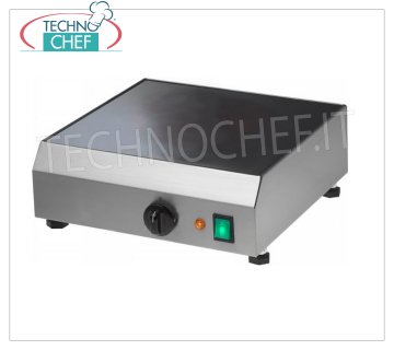 TECHNOCHEF - Professional Electric Crepe Maker with Glass-ceramic Plate, Kw.2,1, Mod.CRE42V Electric crepe maker with smooth glass ceramic plate, temperature adjustment up to 300 ° C, V.230 / 1, Kw.2.1, Weight 15 Kg, dim.mm.420x420x110h