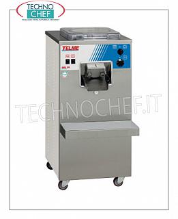 TECHNOCHEF - Professional batch freezer for ice cream and granite, capacity lt. 4, Mod.GEL20 VERTICAL CYLINDER BATCH FREEZER for ICE CREAM and GRANITE on furniture with AUTOMATIC EXTRACTION, CYCLE MIXTURE CAPACITY 4.0 l, hourly production: ICE CREAM 20 l, GRANITE 40 l, air cooling, V.400 / 3 + N, Kw 2, 2, dimensions 460x510x960h mm