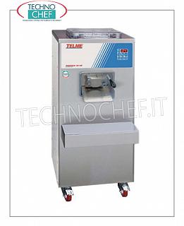 TECHNOCHEF - Professional Ice Cream Maker, Capacity lt.7, Mod.PRATICA35-50 HIGH PRODUCTIVITY VERTICAL CYLINDER ICE CREAM MACHINE, AUTOMATIC EXTRACTION, CYCLE MIX CAPACITY from 3 to 7 l, MAX HOURLY PRODUCTION: 50 l, AIR cooling, V.400/3+N, Kw 3,5, dim . mm 490x700x1120h