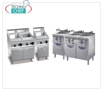 pasta cookers on cabinet 