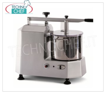 TECHNOCHEF - Professional Cutter with 5 lt tank, Mod.C2 Professional cutter with 5 liter stainless steel bowl, 1 speed, 730 rpm, V 230/1, Kw 1,15, weight 24,6 Kg, dimensions mm.710x320x850h