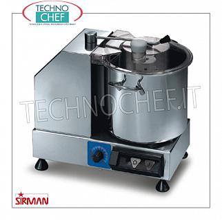 SIRMAN - Table cutter with 9.4 liter bowl, professional, mod. C9VV STAINLESS STEEL TABLE CUTTER, brand SIRMAN, tank capacity 9,4 lt, variable speed 1,500 / 2,800 rpm, V.230 / 1, Kw.0,7, Weight 25 Kg, dim.mm.455x355x380h