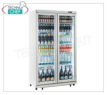 Technochef - Frigor 2 glass doors, lt. 1050, Ventilated, Temp. -1 ° / + 10 ° C, mod. DC1050 Refrigerator cabinet for DRINKS with 2 glass doors, in white painted steel, capacity lt. 1050, Temperature -1 ° / + 10 ° C, Ventilated refrigeration, Gas R290, V.230 / 1, Kw.0,475, Weight 138 Kg, dim .mm.1120x595x1975h