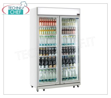 Technochef - Frigor 2 glass doors, lt. 1050, Ventilated, Temp. -1 ° / + 10 ° C, mod. DC1050C Refrigerator cabinet for DRINKS with 2 glass doors, in white painted steel, capacity lt. 1050, Temperature -1 ° / + 10 ° C, Ventilated refrigeration, Gas R290, V.230 / 1, Kw.0,475, Weight 138 Kg, dim .mm.1120x595x1975h
