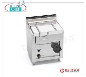 Technochef - Electric Bratt Pan, Manual Overturning, Capacity lt.60, Mod.E7BR8/I Electric tilting bratt pan, BERTOS, MACROS 700 Line, HIGH-TECH MAXI Series, with 60 l stainless steel tank, manual tilting, V.400/3+N, Kw.9,00, Weight 112 Kg, dim.mm.800x700x900h