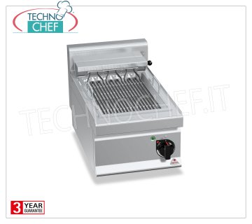 TECHNOCHEF - ELECTRIC GRILL, 1 TOP module, Kw.4.08, Mod.E7CG40B ELECTRIC GRILL, BERTOS, MACROS 700 Line, ELECTRIC GRILL Series, 1 TOP module, V.400/3+N, Kw.4.08, Weight 40 Kg, dim.mm.400x700x290h