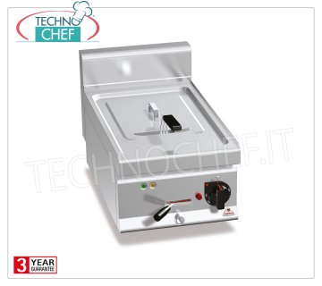 TECHNOCHEF - BANCO ELECTRIC FRYER, STRENGTHENED, 1 BATH of lt.10, Mod.E7F10-4BS ELECTRIC FRYER from BANCO, BERTOS, MACROS 700 Line, TURBO Series - HIGH POWER, 1 TANK 10l, POTENTIATED version, V.400 / 3 + N, Kw.9.00, Weight 22 Kg, dim.mm.400x700x290h