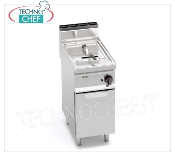 TECHNOCHEF - ELECTRIC FRYER on MOBILE, 1 TANK of 10 litres, Mod.E7F10-4M ELECTRIC FRYER on MOBILE, BERTOS, MACROS 700 line, TURBO Series, 1 TANK of 10 litres, V.400/3+N, Kw.6.00, Weight 39 Kg, dim.mm.400x700x900h