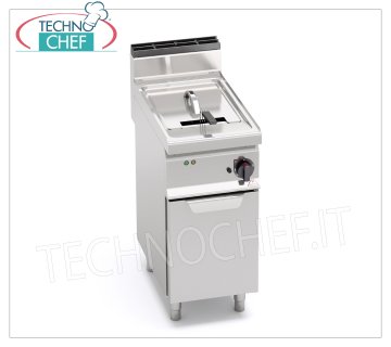 TECHNOCHEF - ELECTRIC FRYER on MOBILE, 1 TANK of 18 litres, Mod.E7F18-4M ELECTRIC FRYER on MOBILE, BERTOS, MACROS 700 line, TURBO Series, 1 TANK of 18 litres, V.400/3+N, Kw.13.5, Weight 50 Kg, dim.mm.400x700x900h