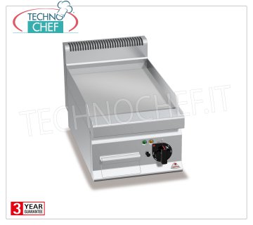ELECTRIC GRIDDLE with SMOOTH PLATE in MULTIPAN, mod.E7FL4BP ELECTRIC GRIDDLE with SMOOTH PLATE, BERTOS, MACROS 700 Line, POWERED MULTIPAN Series, 1 TOP module with 395x500 mm COOKING ZONE, V.400/3+N, Kw.4,8, Weight 37 Kg, dim.mm.400x700x290h