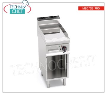 ELECTRIC GRIDDLE with Smooth PLATE in GLOSSY COMPOUND, Mod. E7FL4MP/CPD ELECTRIC GRIDDLE with SMOOTH PLATE in GLOSSY COMPOUND, BERTO'S MACROS 700 Line, module with COOKING ZONE mm 393x500, electric power Kw. 4,8, Weight 48 Kg, dim.mm.400x714x900h