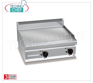 ELECTRIC GRIDDLE with SMOOTH PLATE in MULTIPAN, TOP module, mod. E7FL8BP-2 ELECTRIC GRIDDLE with SMOOTH PLATE, BERTOS, MACROS 700 Line, POWERED MULTIPAN Series, DOUBLE TOP module with 795x500 mm COOKING ZONE, INDEPENDENT CONTROLS, V.400/3+N, Kw.9,6, Weight 71 Kg, dim. mm.800x700x290h
