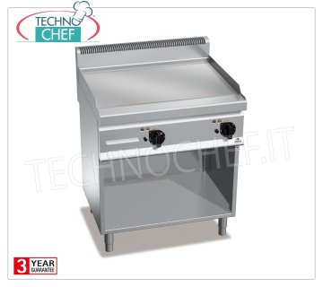 ELECTRIC GRIDDLE with SMOOTH MULTIPAN PLATE, on OPEN CABINET, mod.E7FL8MP-2 ELECTRIC GRIDDLE with SMOOTH PLATE, BERTOS, MACROS 700 Line, POWERED MULTIPAN Series, DOUBLE module on OPEN CABINET with 795x500 mm COOKING AREA, INDEPENDENT CONTROLS, V.400/3+N, Kw.9.6, Weight 87 Kg , dim.mm.800x700x900h