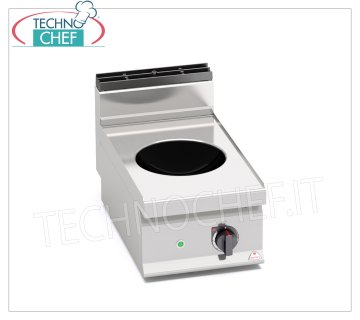 TECHNOCHEF - ELECTRIC COOKER 1 TOP INDUCTION WOK PLATE, Kw.3,5, Mod.E7WOK-B/IND ELECTRIC COOKER with 1 TOP INDUCTION WOK PLATE, MACROS 700 Line, POWER INDUCTION Series, with COOKING ZONE Ø 300 mm, V.230/1, Kw.3,5, Weight 30 Kg, dim.mm.400x700x290h