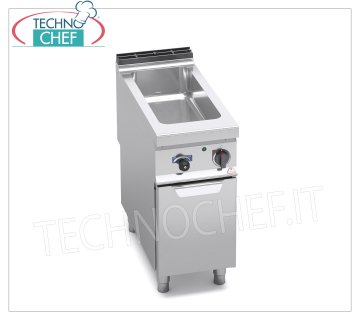 TECHNOCHEF - Professional Electric Bain-marie on Open Cabinet, Cap.1xGN 1/1+1xGN 1/3, Mod.E9BM4M ELECTRIC BAIN MARIE on OPEN CABINET, BERTOS, MAXIMA 900 Line, CONSTANT Series, with well for 1 GN 1/1 pan + 1 GN 1/3 pan (excluded), V.230/1, Kw.1,5, Weight 33 Kg, dim.mm.400x900x900h