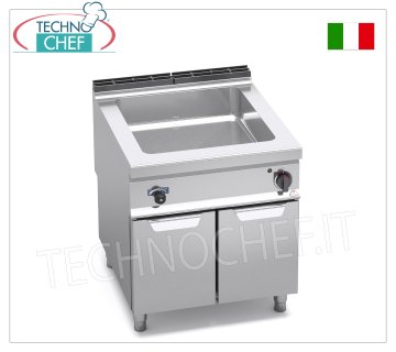 TECHNOCHEF - Professional Electric Bain-Marie on Cabinet, Capacity 2xGN 1/1 + 1xGN 1/3, Mod.E9BM8M ELECTRIC BAIN MARIE on OPEN CABINET, BERTOS, MAXIMA 900 line, CONSTANT series, with tank for 2 GN 1/1 containers + 1 GN 1/3 container (excluded), V.230/1, Kw.3.00, Weight 48 Kg, dim.mm.800x900x900h