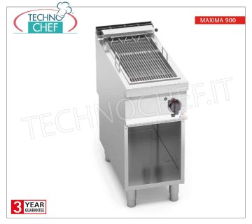 ELECTRIC GRILL, 1 module on CABINET, Mod. E9CG40M ELECTRIC GRILL, BERTO'S MAXIMA 900 Line, 1 module on cabinet with 265x620 mm COOKING ZONE, 5.4 Kw electric power, 42 Kg weight, dim.mm.400x900x900h
