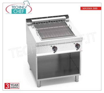 ELECTRIC GRILL, 1 module on CABINET, 2 cooking zones, Mod. E9CG80M ELECTRIC GRILL, BERTO'S MAXIMA 900 Line, 1 module on cabinet with 543x620 mm COOKING ZONE, electric power 10.8 Kw, Weight 70 Kg, dim.mm.800x900x900h