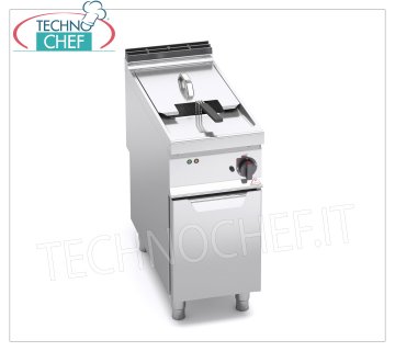 TECHNOCHEF - ELECTRIC FRYER on CABINET, 1 TANK of lt.22, Analogue Controls, Mod.E9F22-4M ELECTRIC FRYER on MOBILE, BERTO'S, MAXIMA 900 Line, TURBO Series, 1 TANK of lt.22, Analogue Controls, V.400/3+N, Kw.18,00, Weight 55 Kg, dim.mm.400x900x900h