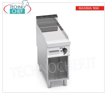 ELECTRIC GRIDDLE with SMOOTH compound PLATE, Mod. E9FL4M/CPD ELECTRIC GRIDDLE with SMOOTH PLATE, BERTO'S MAXIMA 900 line, TOP module with 396x667 mm COOKING AREA, electric power Kw. 5.7, weight 66 kg, dim.mm.400x900x900h
