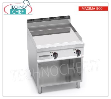 ELECTRIC GRIDDLE with SMOOTH compound PLATE, Mod. E9FL8M-2/CPD ELECTRIC GRIDDLE with SMOOTH PLATE, BERTO'S MAXIMA 900 line, TOP module with 796X667 mm COOKING AREA, electric power Kw. 11.4, weight 109 kg, dim.mm.800x900x900h