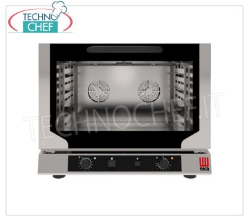 TECNOEKA - Electric convection oven with grill and humidifier for 4 trays of 600x400 mm, mod.EKF464.3NGRILL VENTILATED ELECTRIC CONVECTION OVEN with GRILL and HUMIDIFIER for PASTRY and BAKERY, cooking chamber for 4 600x400 mm TRAYS, ELECTROMECHANICAL CONTROLS, V.400/3+N, Kw.5,2, Weight 52 Kg, dim.mm.784x754x634h