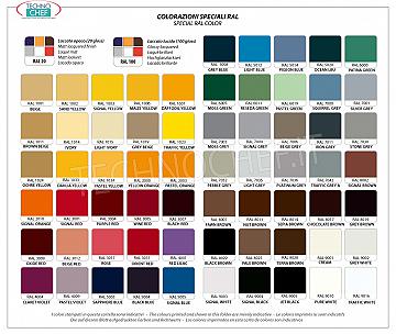 RAL colours RAL colors in standard availability