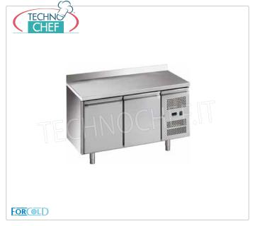 Forcold - Freezing Table-Freezer 2 Doors with Backsplash, Temp.-18°/-22°C, Class E, Gas R290 -mod.G-GN2200BT-FC Freezer-Freezer Table with Backsplash, Professional, capacity lt.282, temp. -18°/-22°C, Gastronorm 1/1, Ventilated, ECOLOGICAL in Class E, Gas R290, V.230/1, Kw.0,675, Weight 94 Kg, dim.mm.1360x700x950h