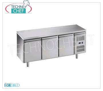 Forcold - Congelante-Freezer 3 Porte, Temp.-18°/-22°C, Class E, Gas R290, mod.G-GN3100BT-FC Freezer Table - Freezer 3 Doors, Professional, capacity lt.417, temperature -18°/-22°C, ventilated, Gastronorm 1/1, ECOLOGICAL in Class E, Gas 290, V.230/1, Kw.0,675, Weight 124 Kg, dim.mm.1795x700x850h