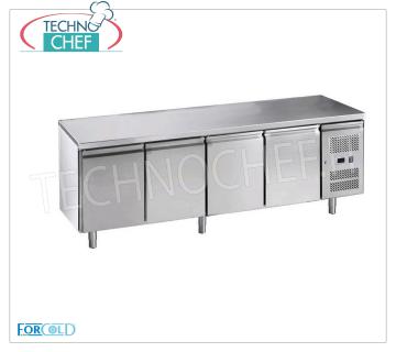 Forcold - Congelante-Freezer 4 Porte, Temp.-18°/-22°C, Class E, Gas R290, mod.G-GN4100BT-FC Freezing Table - Freezer 4 Doors, Professional, capacity lt.553, operating temperature -18°/-22°C, Gastronorm 1/1, ventilated, ECOLOGICAL in Class E, Gas R290, V.230/1, Kw. 0,675, Weight 147 Kg, dim.mm.2230x700x850h