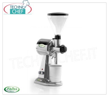 FAMA - Professional coffee grinder, hourly yield 10 Kg, mod. FCS Professional coffee grinder, hourly production Kg.10, Rpm 1400, V.400/3, Kw.0,75, Weight 17 Kg, dim.mm.200x350x720h