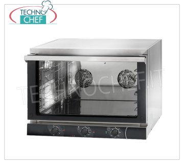 TECNODOM-Electric Convection Oven with GRILL, 3 Pastry Trays 60x40 cm, FLAP Door, mod. NERONE EKO 600 - GRILL VENTILATED electric CONVECTION OVEN with GRILL, for PASTRY, capacity 3 TRAYS of 600x400 mm (excluded), MANUAL CONTROLS, version with FLAP DOOR, V.230/1, Kw.3,15+1,7, Weight 35 Kg, dim .mm.775x700x560h