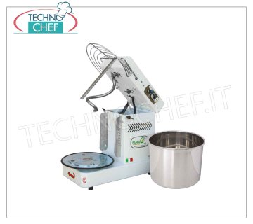 Famag-Grilletta, 8 Kg Spiral Mixer, Liftable Head, 10 SPEED, mod. IM8-10VEL Spiral mixer Grilletta of 8 Kg, Professional with liftable head and removable bowl of 11.5 liters, 10 SPEED, V 230/1, kW 0.35, Weight 35 Kg, dim.mm.520x280x430h