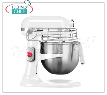 KITCHENAID - Technochef - Professional planetary mixer lt 6,9 , Food processor, white, Mod.K7PW KITCHENAID planetary mixer, PROFESSIONAL line, WHITE colour, with 6.9 liter stainless steel bowl, complete with hook, spatula and whisk, V.230/1, Kw.0,325, Weight 13 Kg, dim.mm.340x370x420h.