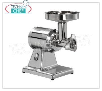 FIMAR - Meat mincer Type 12, Professional - with ALUMINUM meat grinding unit, mod.12/TS 'TYPE 12' meat mincer with loading mouth diameter 52 mm, YIELD 160 Kg/hour, FULLY REMOVABLE meat grinding unit made of food-grade cast iron, SINGLE-PHASE and THREE-PHASE versions