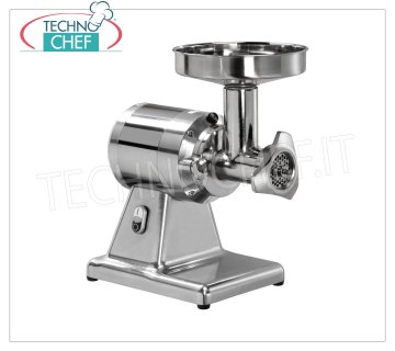 FIMAR - Type 12 meat mincer, with FULLY REMOVABLE ALUMINUM meat grinding unit, mod.12/TS 'TYPE 12' meat mincer with loading mouth diameter 52 mm, YIELD 160 kg/hour, FULLY REMOVABLE meat grinding unit made of food-grade cast iron, SINGLE-PHASE and THREE-PHASE versions