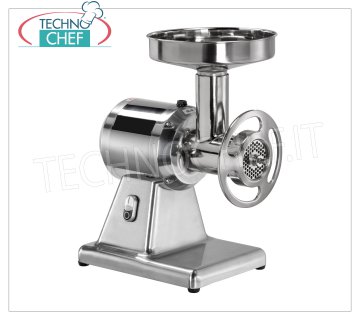 Fimar - Type 22 Meat Mincer, Professional with REMOVABLE ALUMINUM grinding unit, mod.22/SN Meat mincer 'TYPE 22', with loading MOUTH diameter 52 mm, YIELD 250 Kg/h, REMOVABLE meat grinding group in Aluminium, SINGLE PHASE V. 230/1, Kw 1.1 Dim. mm 450x290x520h