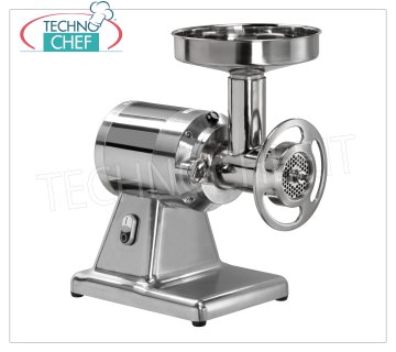 Fimar - Type 22 Meat Mincer, Professional with FULLY REMOVABLE ALUMINUM grinding unit, mod.22/TE Professional meat mincer mouth 'TYPE 22' meat inlet diameter 52 mm, HOURLY PRODUCTION 250 kg/h, with polished aluminum structure, removable ALUMINUM meat grinding unit, THREE-PHASE V 380/3, Kw 1.1, weight 25 kg, dimensions mm 450x290x520h