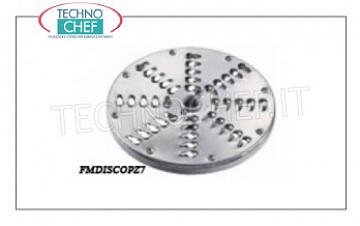 Vegetable cutter disk for shredding and grating, 7 mm holes, for Mozzarella Disc for fraying and grating, 7 mm holes, for TAGLIAMOZZARELLA TMTAS