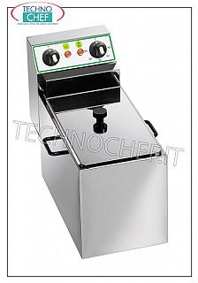 FIMAR - Technochef, Counter-top Electric Fryer, 1 tank of lt.8, Mod.FR8 ELECTRIC BENCH FRYER, 1 removable 8-liter tank, V.230 / 1, kw 3.00, dimensions mm. 270x490x365h