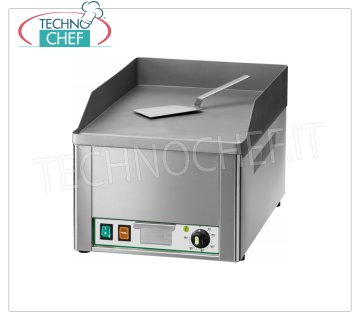 FIMAR - Professional Electric Counter Top Fry Top, Smooth Plate, Model FRY1L ELECTRIC TABLE FRY TOP, 1 MODULE with SMOOTH SANDBLASTED STEEL PLATE, THERMOSTATIC CONTROL from 50 ° to 300 ° C, V 230/1, Kw 3.00, external dimensions. mm 335x570x300h
